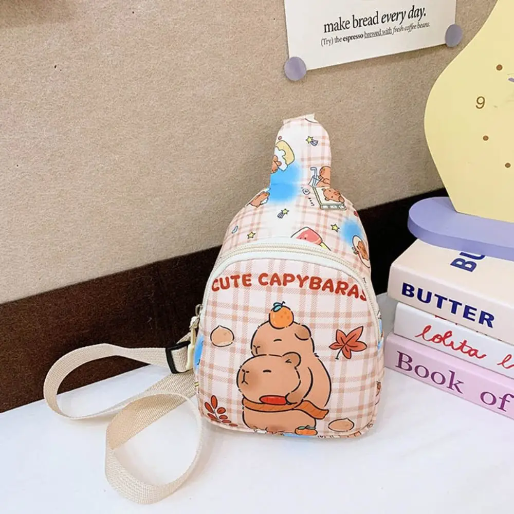 Borsa a tracolla creativa in nylon capibara Borsa a tracolla portatile casual in cartone animato Borsa a tracolla per bambini di grande capacità