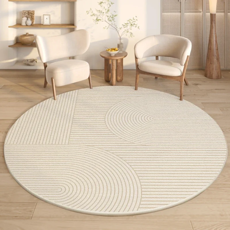 Living Room Coffee Table Large Area Carpet High End 2023 New Round Carpets Cream Style Bedroom Bedside Non Slip Antifouling Rug