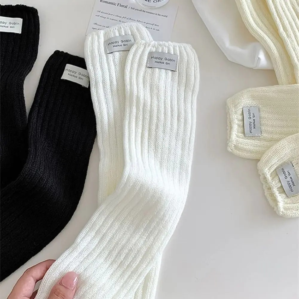 Japanese Style Knitted Leg Warmers Harajuku Solid Color Ballet Guards Socks Balletcore Foot Cover Knitted Leg