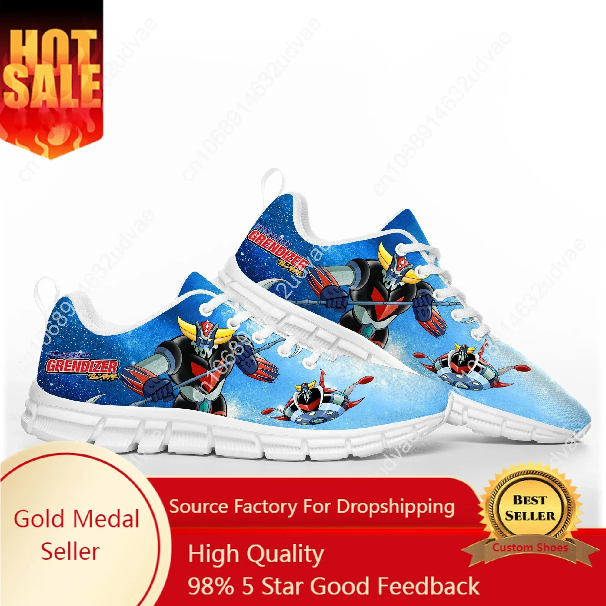 

Hot Cartoon UFO Robot Grendizer Anime Sports Shoes Mens Womens Sneakers Custom High Quality Couple Shoe