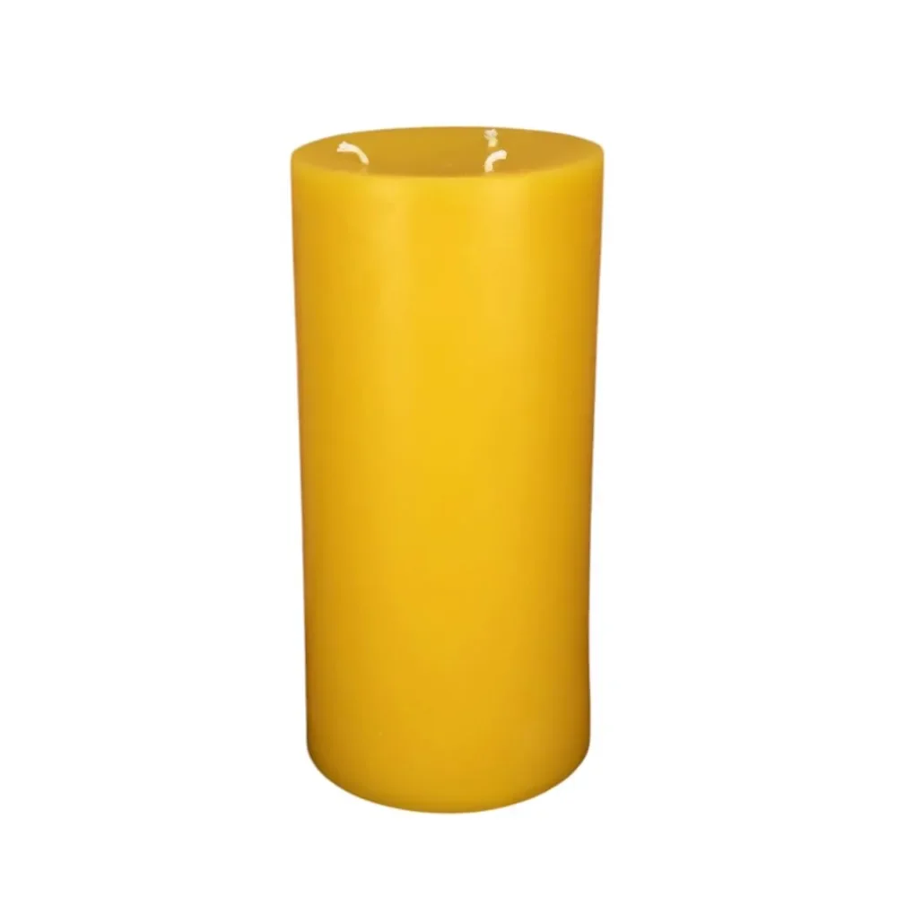 3 Wick Pure Natural Beeswax Pillar Candle Yellow 5x9 Inches Made with Natural Sweet Honey Scented Beeswax Home Decor