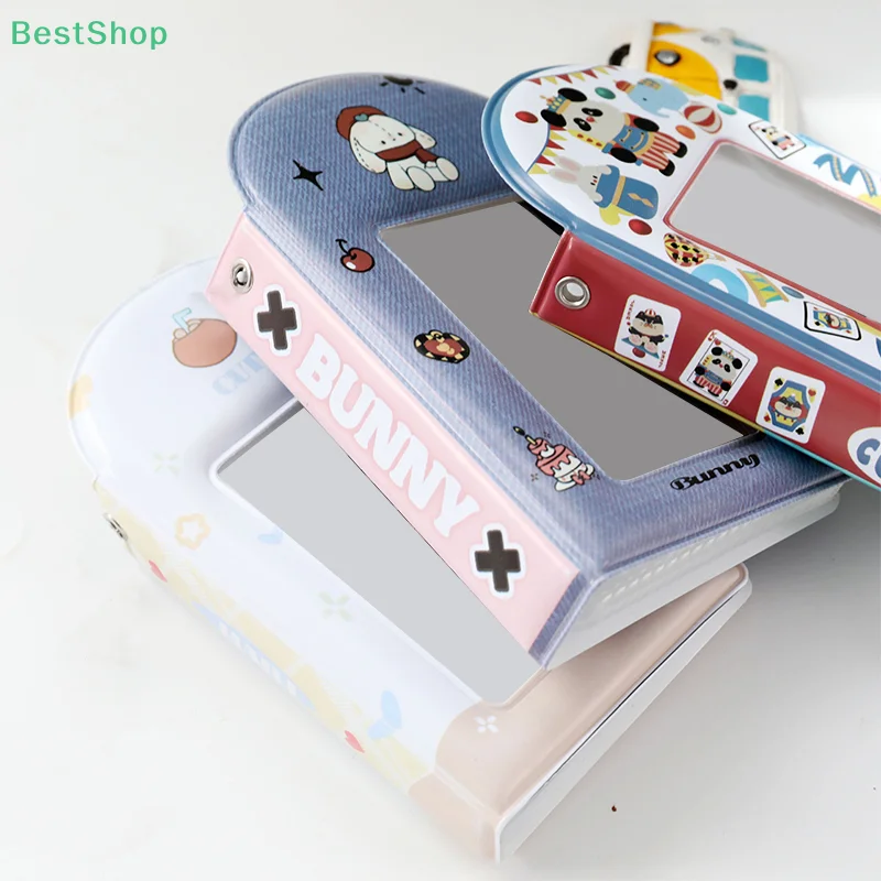 かわいいフォトアルバム 3 インチフォトカードホルダーアイドルカードバインダーコレクションブック 32 ポケットブックアルバムフォトカード収納ケース