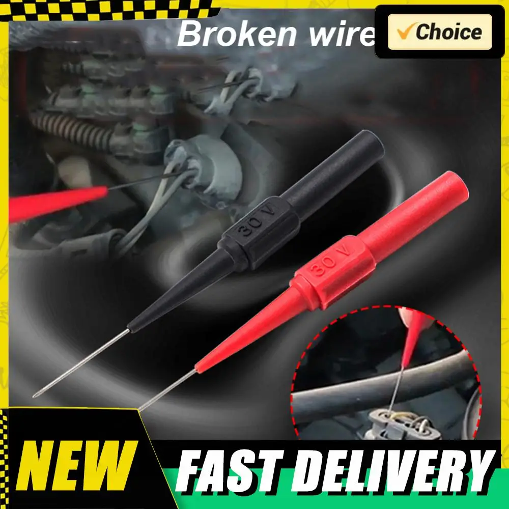 10 قطعة إبرة ثقب العزل غير المدمرة المتعدد اختبار مجسات جهاز قياس أحمر/أسود 30 فولت أداة السيارة ل الموز التوصيل