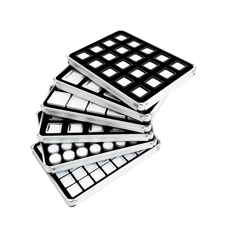 Loose Diamond Gemstone Display Case White Foam Round Gems Holder Jar Insert Gem Stone Pendant Beads Storage Liner Organizer Tray