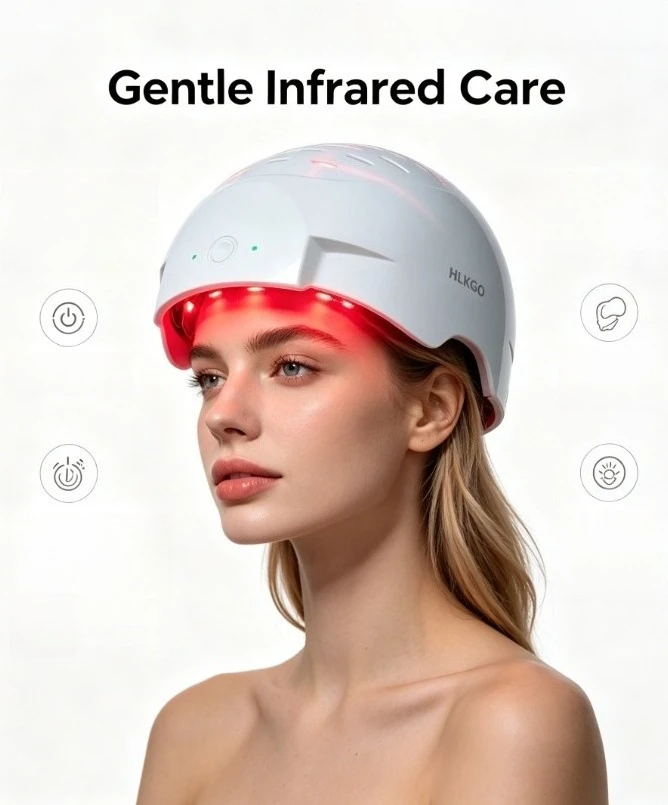 HLKGO Infrared Light Therapy Helmet 1050nm for Dementia Stroke Victims Brain Activities Boost Cognition Gadgets
