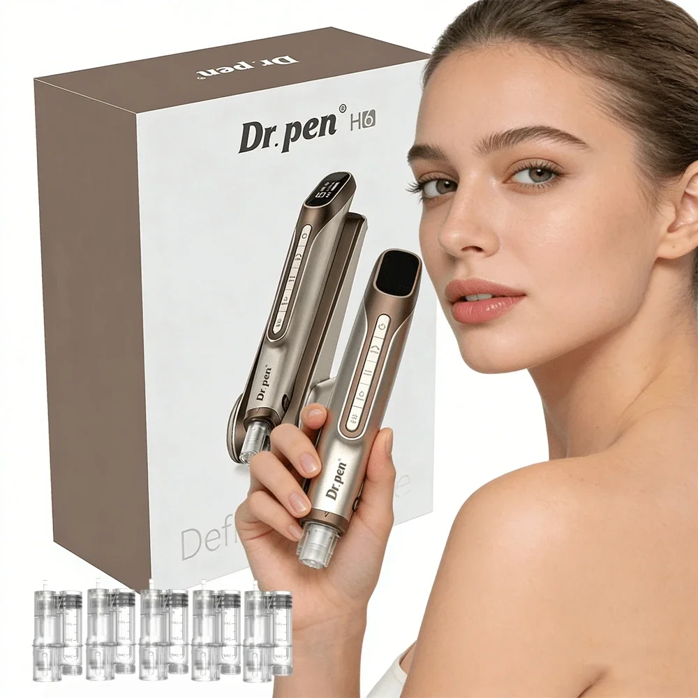 New Dr Pen H6 smart Microneedling Derma Pen Automatic Serum Applicator Beauty Device with 5Pcs Cartridge Needle length 0.2mm