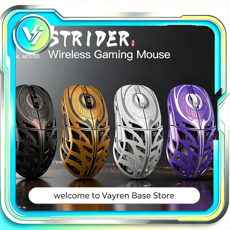 Mouse Gamer Sem Fio WLMOUSE Strider 45g Magnésio com Sensor PAW3950HS, Polling 8K e Switch Omron para Setup de Jogos em Desktop