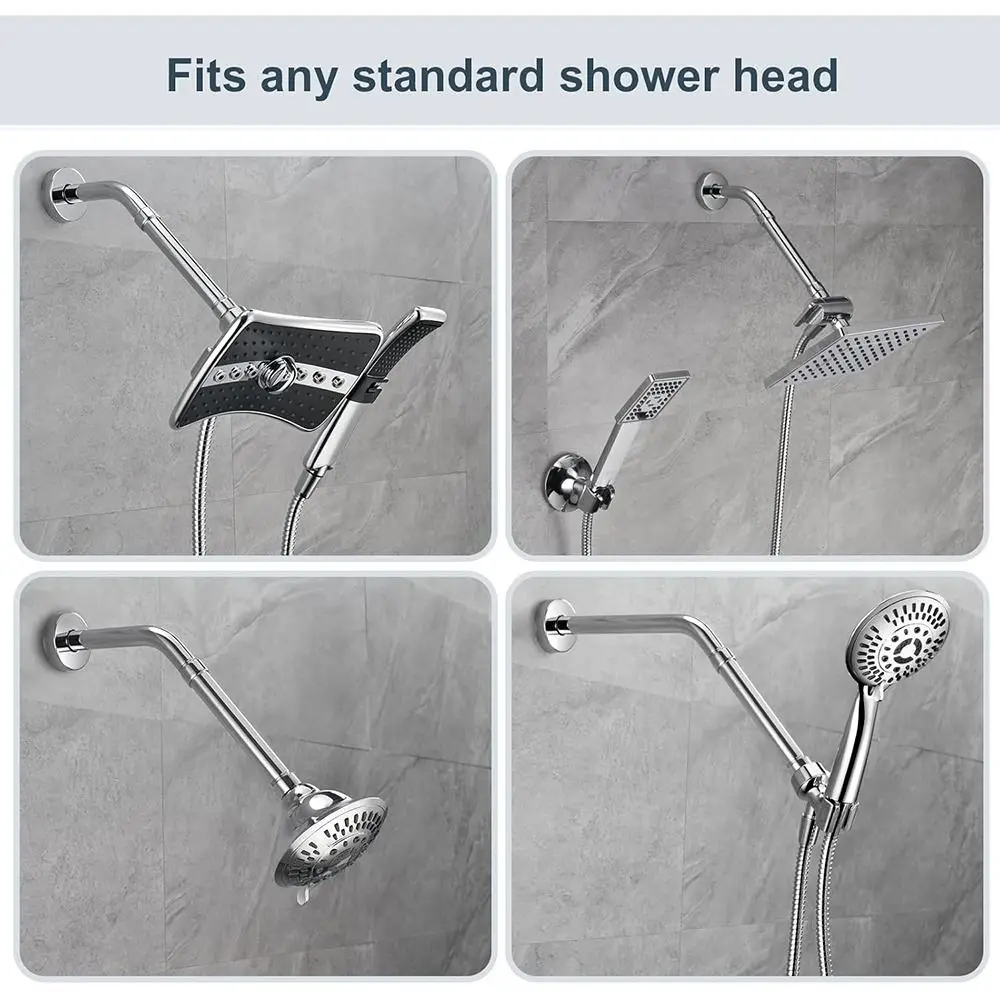 New Stainless Steel Shower Extension Rod Round 6 Inches Extension Tube Shower Extender