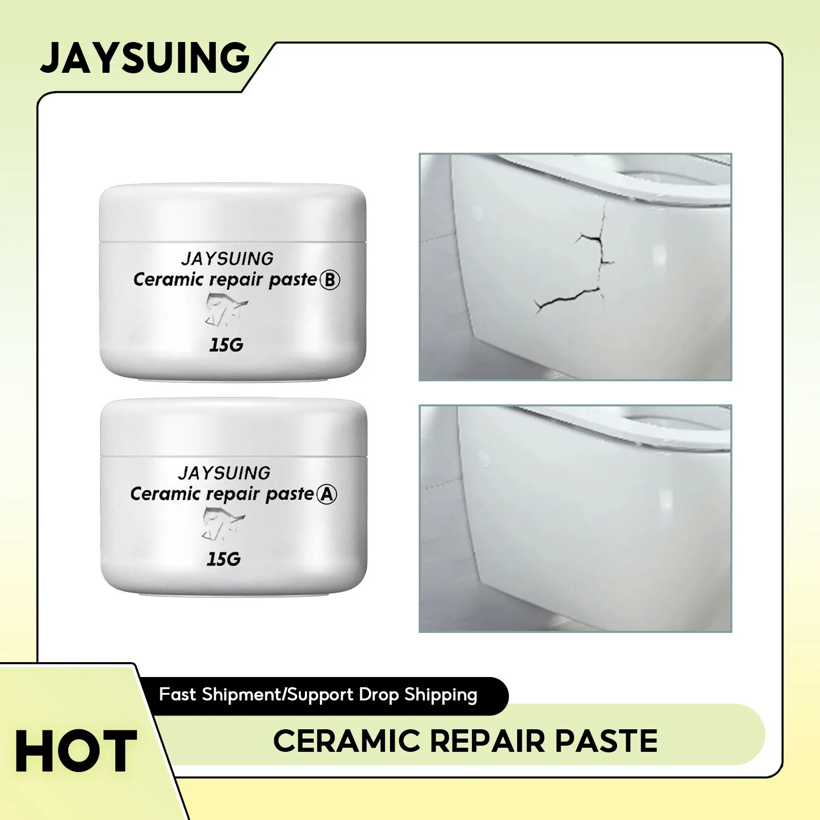 

Ceramic Repair Paste Tub Tile Shower Repair Kit AB Glue White Porcelain Cracks Chip Porcelain Washbasin Bathtub Tile Adhesive