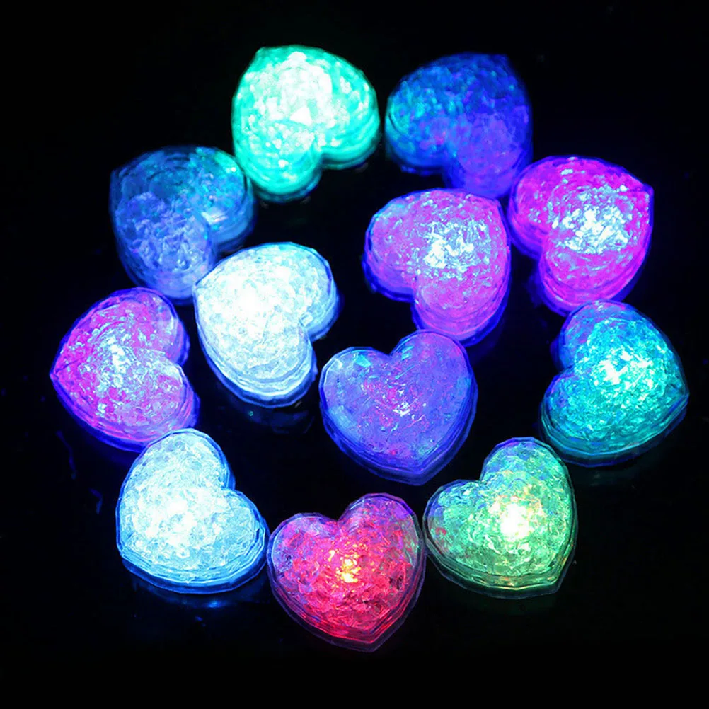 

Faux LED Glowing Ice Cubes Light up for Decoration Shine Heart Cute Party Supplies