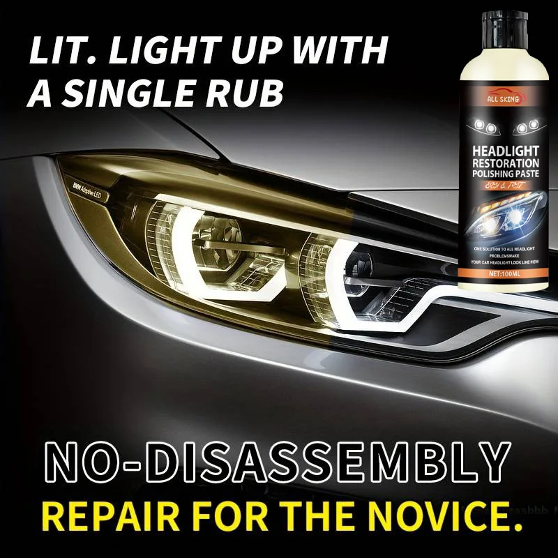 

Car Headlight Restoration Polishing Kits Headlamp Scratch Remover Repair Cleaning Paste Remove Oxidation Headlight Polish Liquid