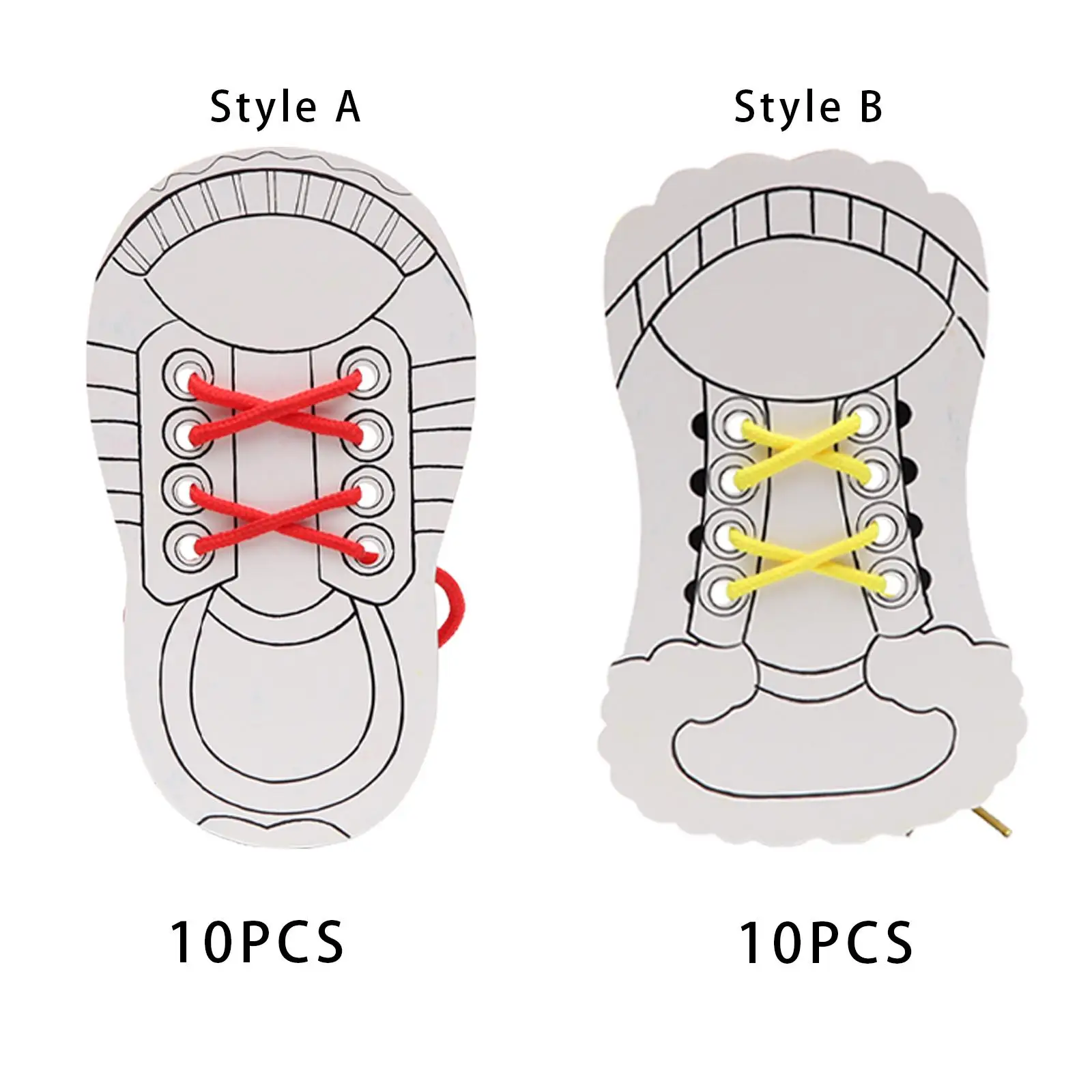 Cordones de lazo de tablero ocupado, desarrollo de habilidades motoras básicas, juguete de viaje, 10 unidades