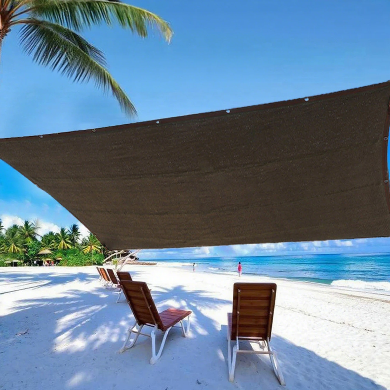 

Черная сетка для затенения во дворе, твердый прочный навес с защитой от ультрафиолета для путешествий, пикников, бассейна