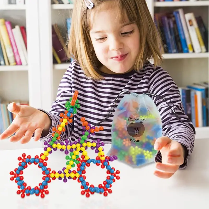 Clip Connect Building Blocks 100pcs blocchi di costruzione solidi ad incastro Set STEM giocattolo educativo per bambini promuove abilità motorie fini