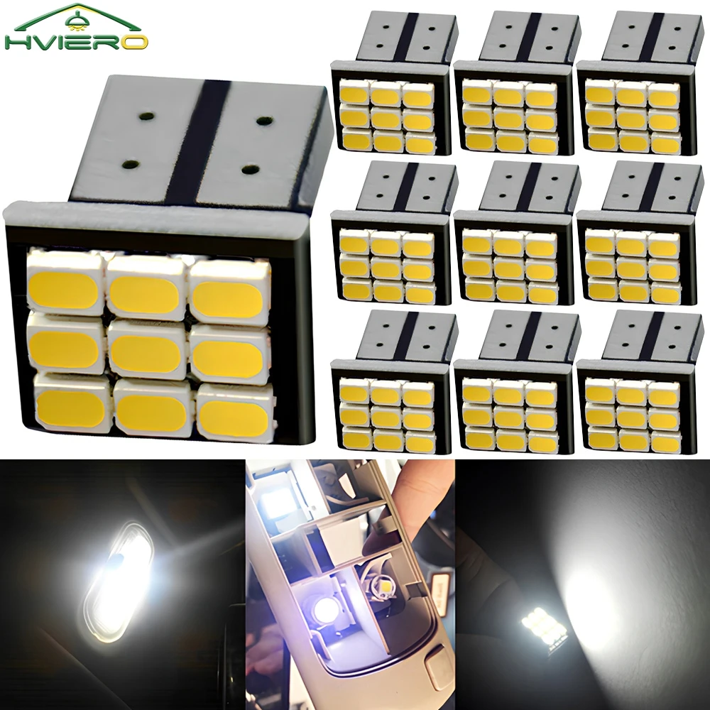 10PCS Car Styling Dome LED Light 1206 9SMD White Marker Backup Bulb Interior Read Lamp Parking Reverse License Plate Turn Signal