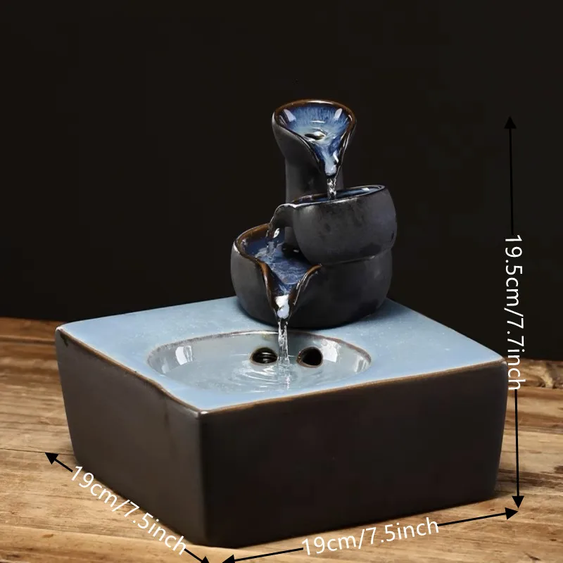 Drinker for Cats Ceramics Pet Water Fountain Home Desktop Waterfall Landscape Cat water dispenser Electronics Cat Accessories