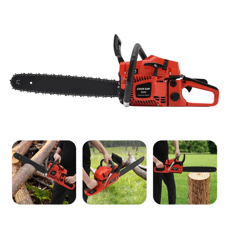 Drive chain saw, 2-stroke engine chain saw, with heat dissipation performance, suitable for wood cutting and tree pruning