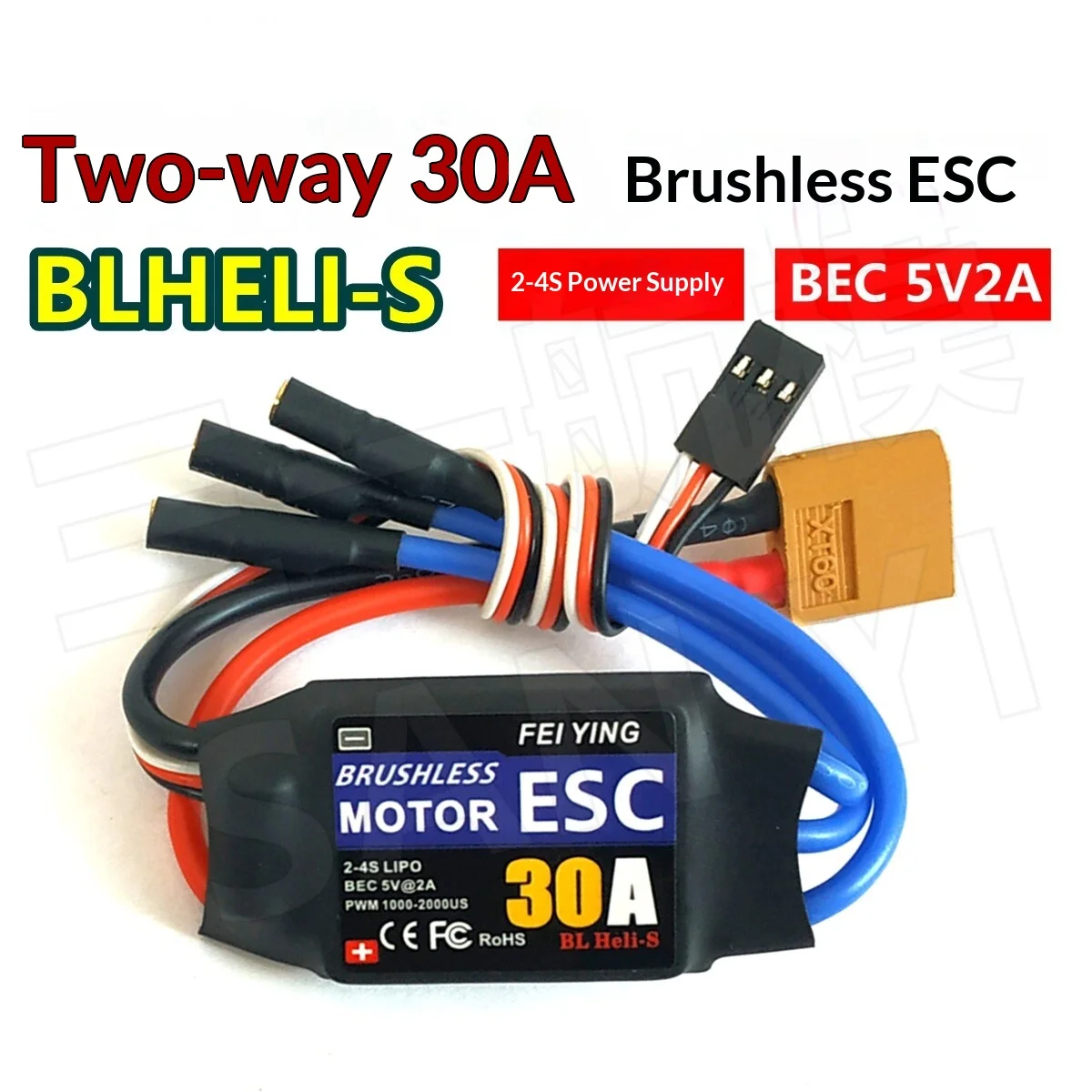 Am32 30a Bidirectionele Borstelloze Esc 32 Bit Controlechip Voor Rc Vliegtuig Boot Klimmen Auto Afstandsbediening Motor Vooruit Achteruit