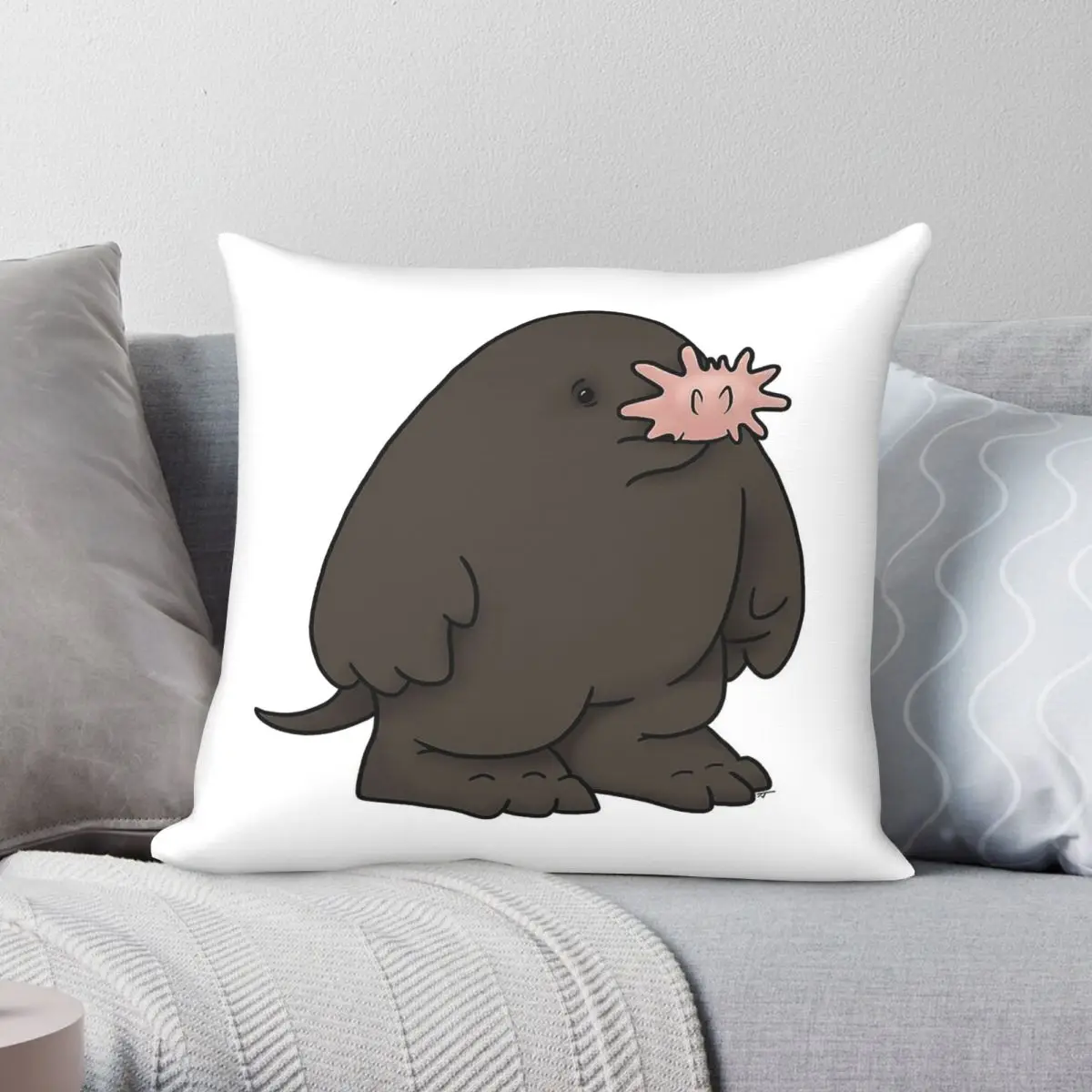 Star-nosed Mole Square Pillowcase Polyester Linen Velvet Creative Zip Decor Throw Pillow Case Car Cushion Case