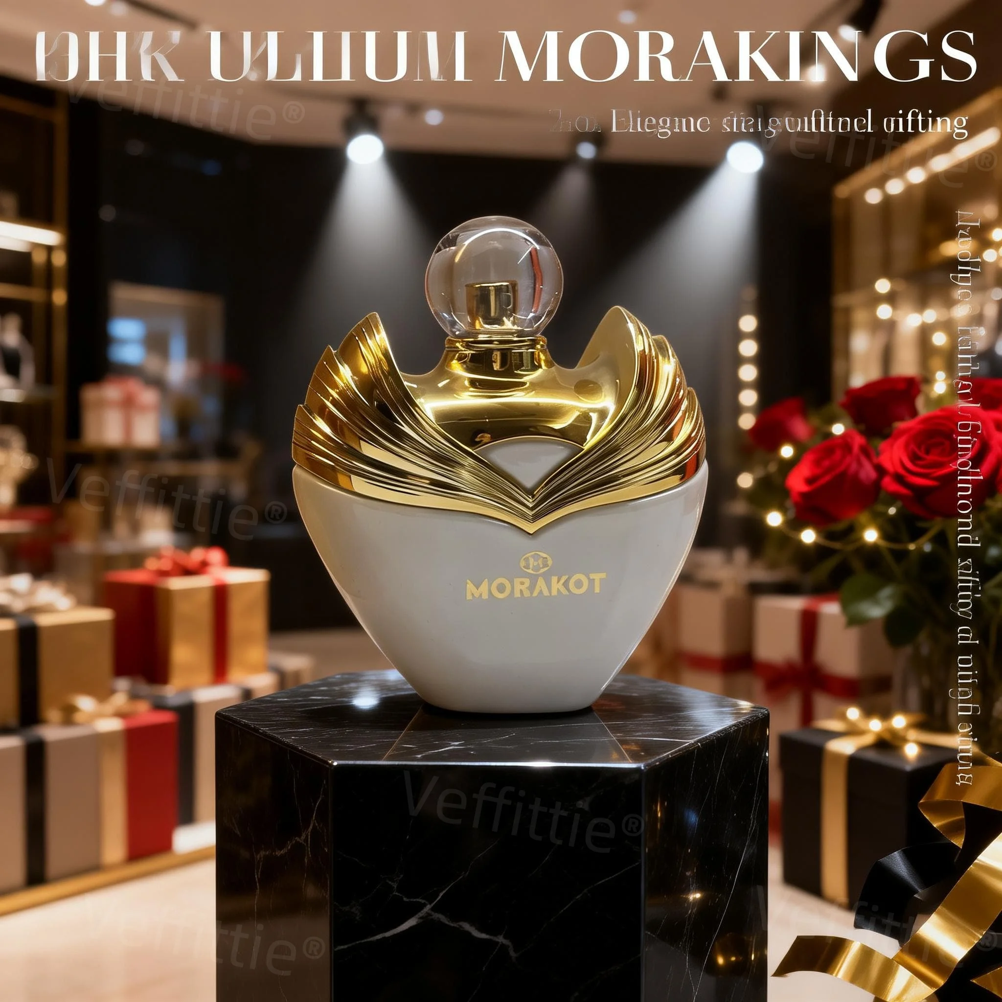 

Luxury Gala Rose Amber Eau De Parfum, 100ml White-Gold Wing Bottle, Formal Evening Wear, Luxurious Papyrus-Amber Essence