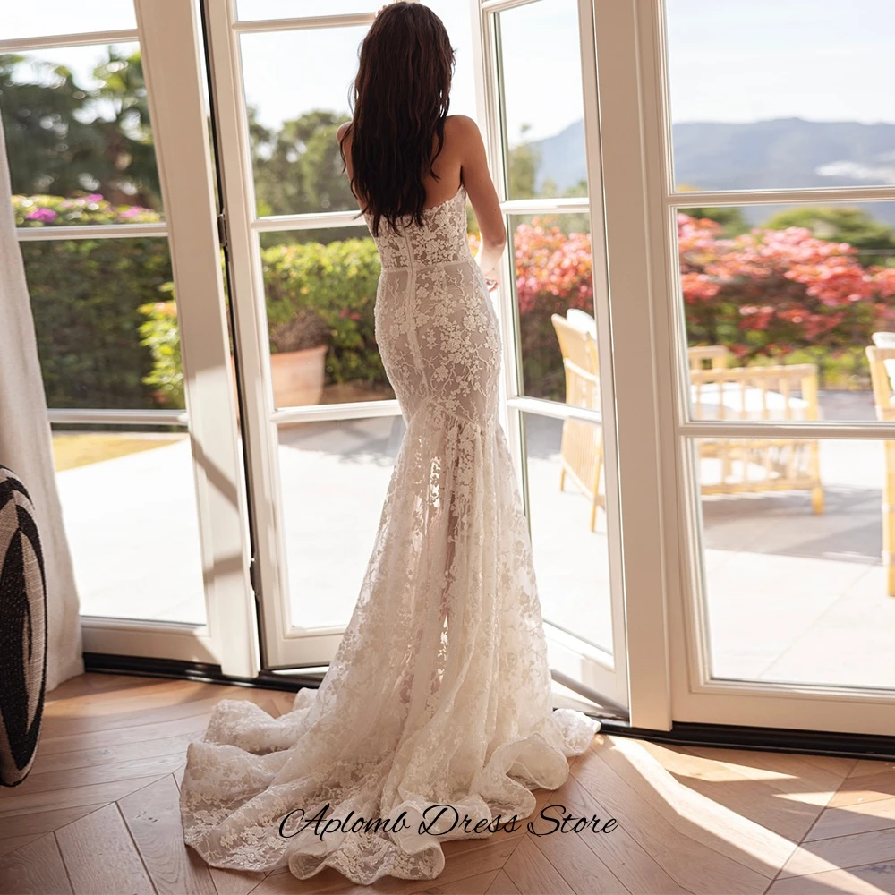 Sexy Halter Sleeveless Robe de mariée Temperament Mermaid Customized Wedding Dress Delicate Appliques Organza Bridal Gowns