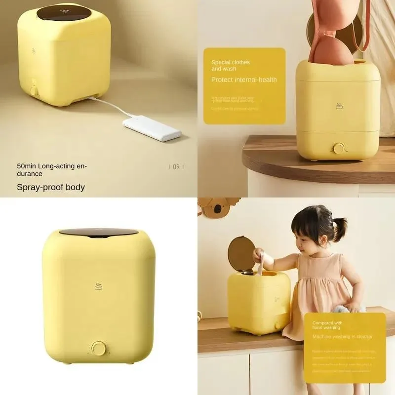 Efficient 5L Portable Mini Washing Machine USB Charging Small Clothes Cleaner