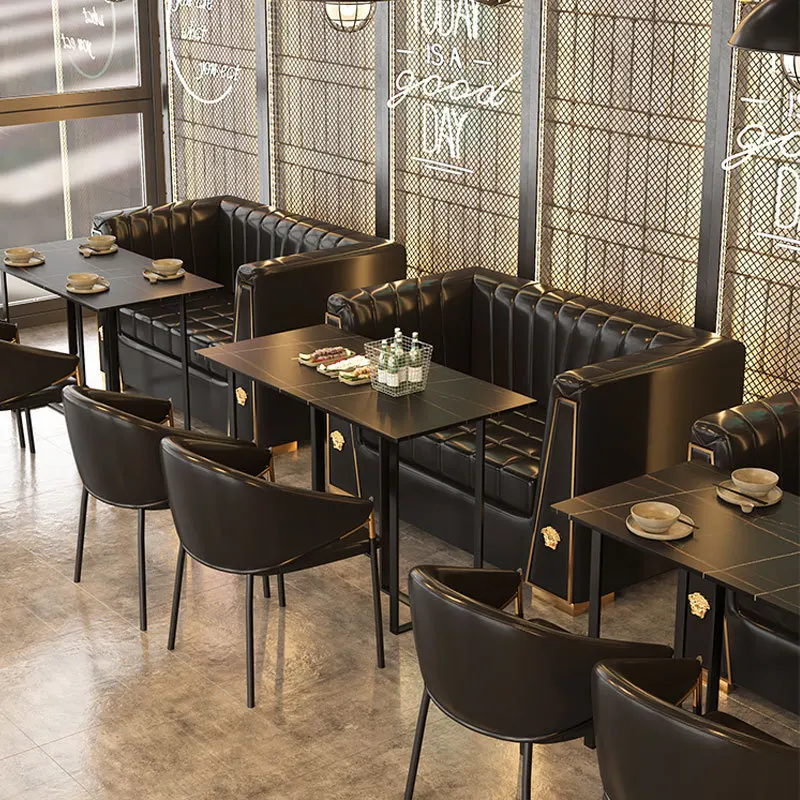 

Комплект мебели для кафе Qingba: диван-кабинка в стиле Light Luxury, столы и стулья для таверны, ресторана, кейтеринга в индустриальном стиле.