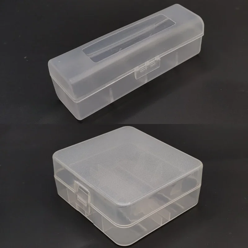 1 шт. коробка для хранения батарей из полипропилена для плоской головки 26650, односекционная или двухсекционная, матовый белый