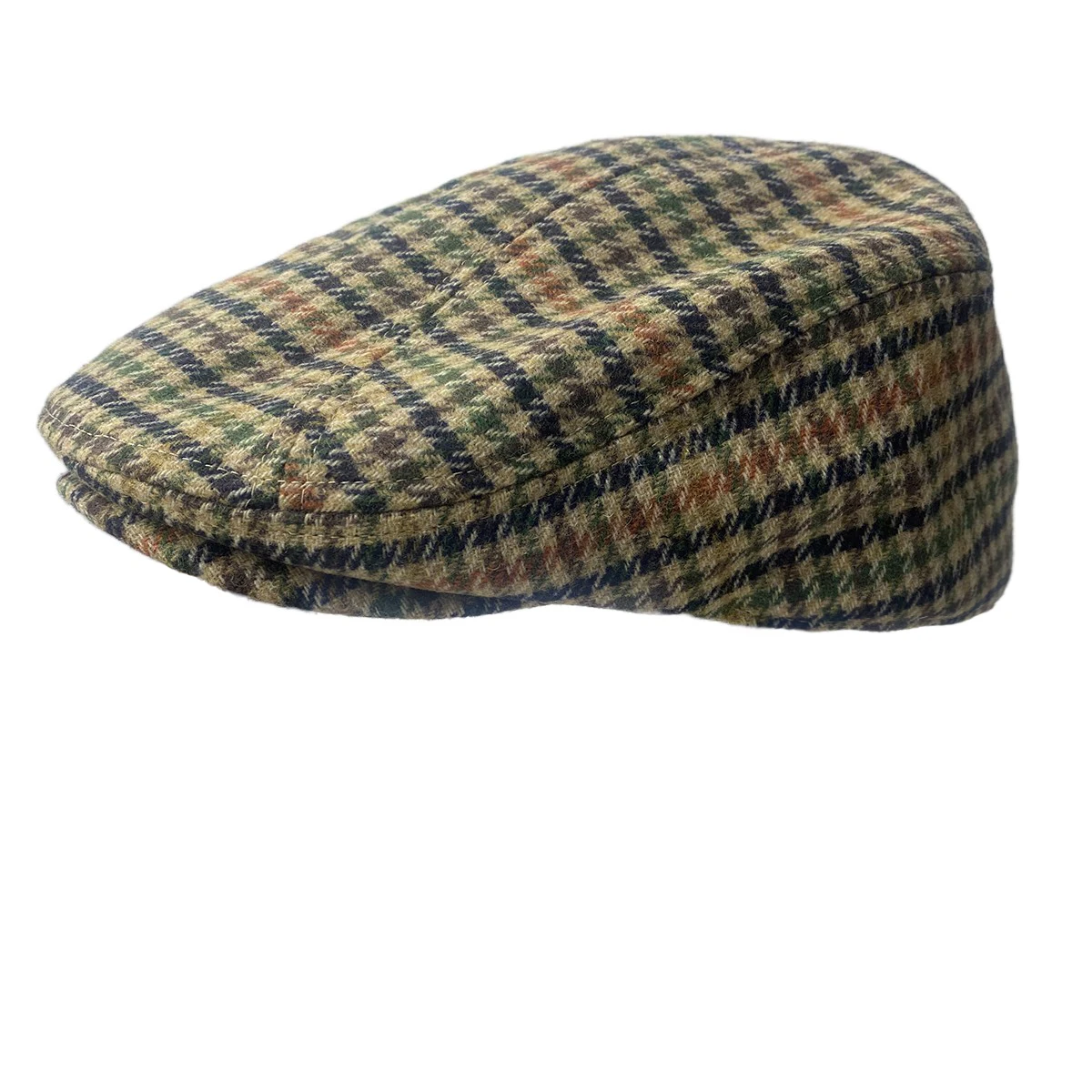 Fashion Houndstooth Plaid Flat Caps for Men Women Wool Vintage Flat Top Ivy French Beret Hats for Women BJM94