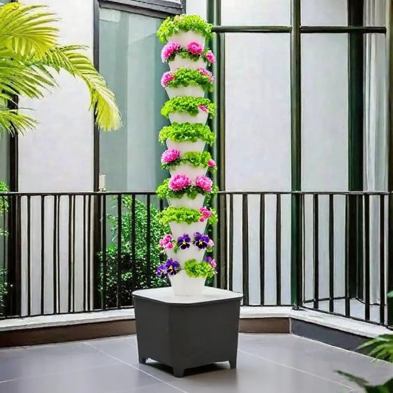 26895-b9ba4a.jpg Hydroponic Growing System Kit Premium 50-Hole Aeroponic Vertical Tower Pump Mobile Water Tank