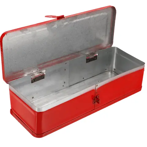 Caja de herramientas de hierro engrosada, caja de herramientas de Metal resistente para mecánica de automóviles, contenedor de almacenamiento de herramientas de gran capacidad, herramienta portátil