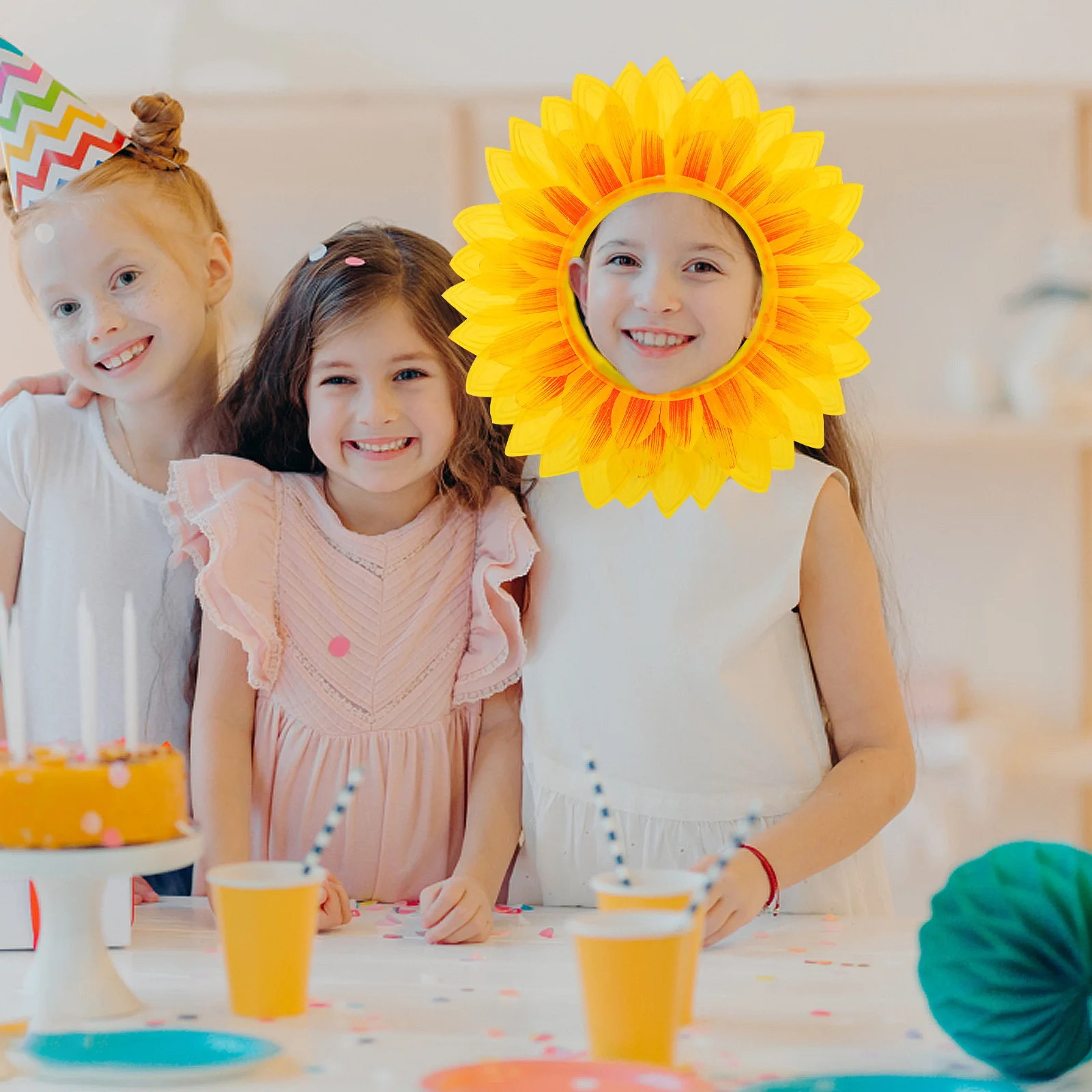 

Sunflower Hat Flower Headgear Costume for Halloween Party Dance Festival Sunflower Cosplay Hood Funny Performance Prop