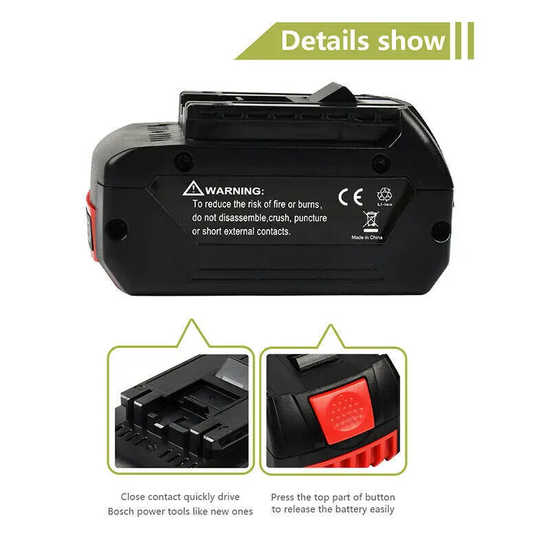 NEW For BOSCH Authentic 18V 6.0AH LITHIUM-ION BATTERY GBA 18V 6.0 AH 18V Professional GBA GSR GSB BAT618 BAT609 w/Fuel Guage