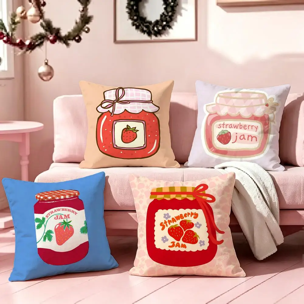 Strawberry jam Cushion Cover Pillow Short Plush Pillow Cute Simple Style For Living Room Bedroom Birthday Gift