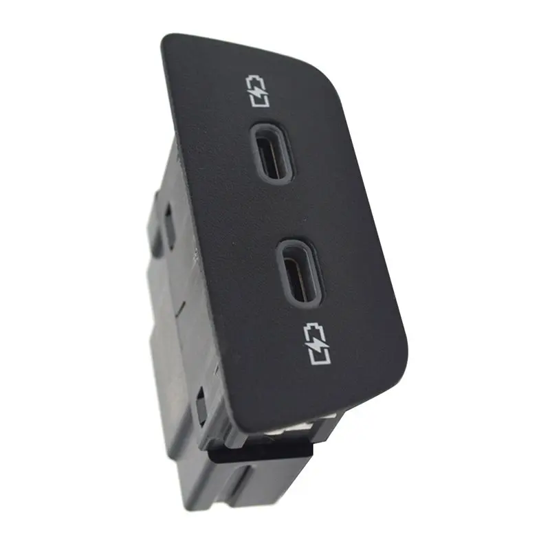 Double USB Charging Port Rear Dual Type-C Plugs 3G5035718A For VW ID4 Atlas Touran 3G5 035 718 A