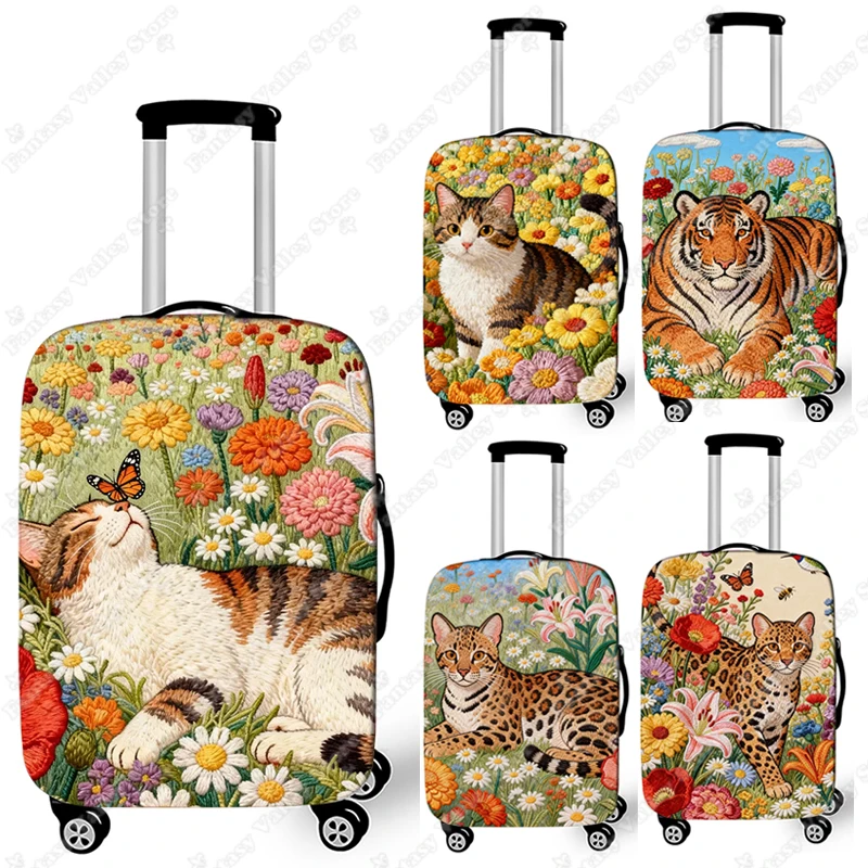 

Cute Cat Cheetah Tiger Graphic Luggage Cover Travel Accessories Anti-dust Suitcase Protective Covers Elastic Trolley Case Cover