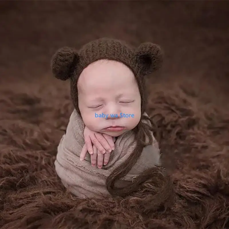 بدلة تصوير للأطفال منسوجة على شكل الدب زي تصوير لحديثي الولادة 4XBD