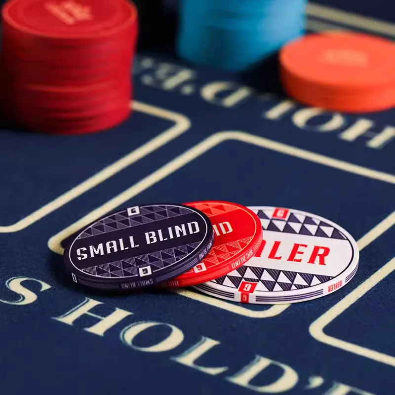 السيراميك بوكر تاجر صغير أعمى كبير أعمى جولة تاجر عملات تكساس بوكر رقائق مجموعة الوجهين عملة أزرار لعبة الملحقات