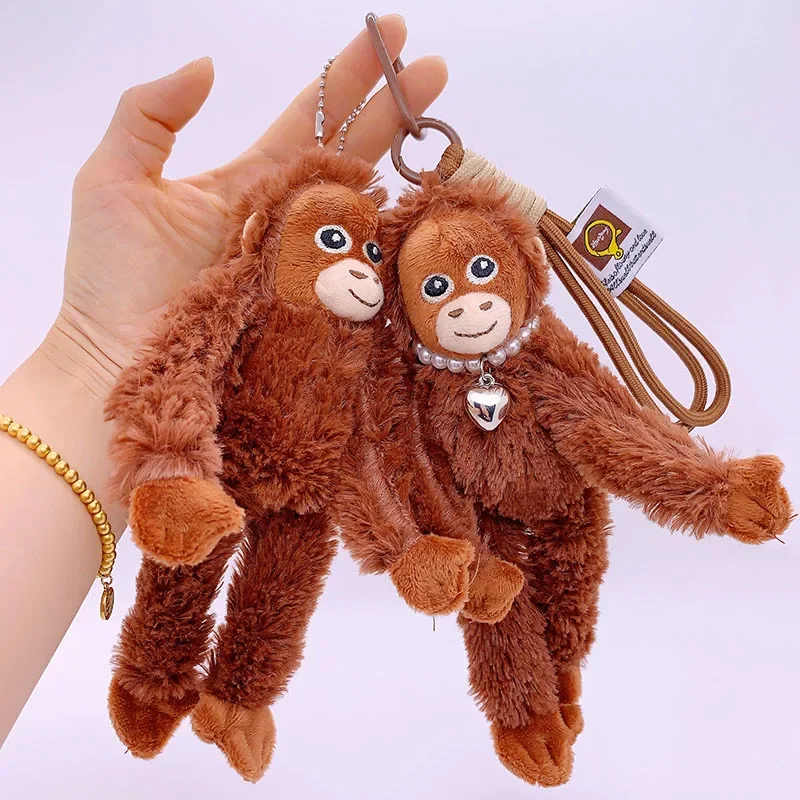 20cm Cute Little Monkey Pendant Plush Doll Animal Hanging Plushies Doll Bag Pendant Soft Stuffed Backpack Keychain Plush Dolls