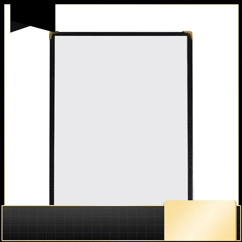 

12 Pack A4 Menu Protective Case Double Stitch Edge Crystal Clear Vinyl (Black, 2 Pages/4 Views - 8.5 Inch X 11 Inch)-N37R
