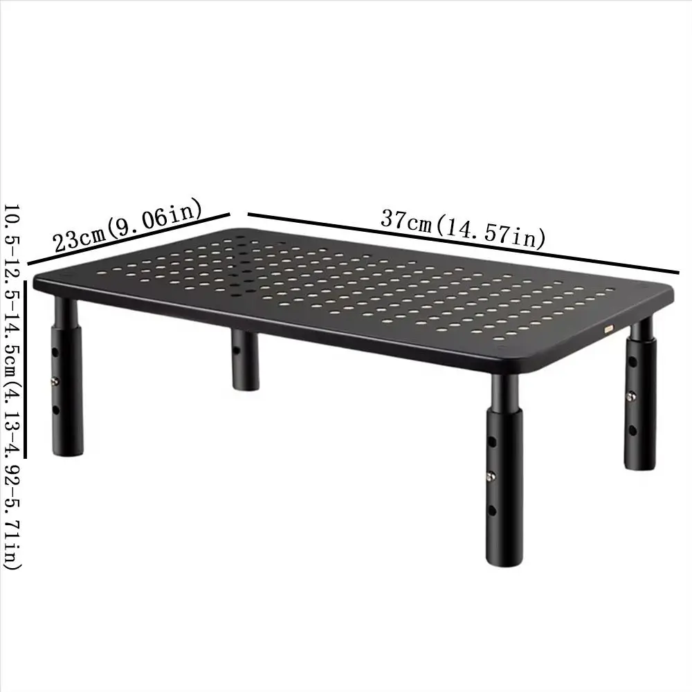 Soporte para Monitor de ordenador ajustable en 3 altura, cajón de almacenamiento de Metal, soporte de ajuste de altura para Monitor, portátil, aumenta la altura