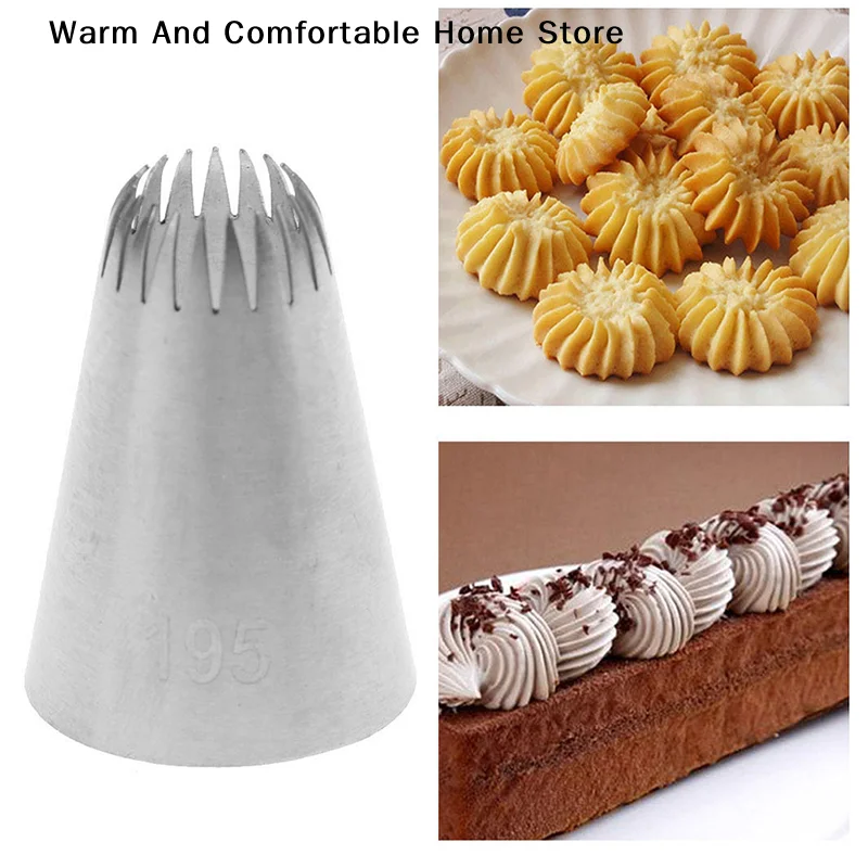 【SE】#195 Large Metal Cookies Tip Sets Cream Decoration Tips Set Pastry Tools Stainless Steel Piping Icing Nozzle Cupcake