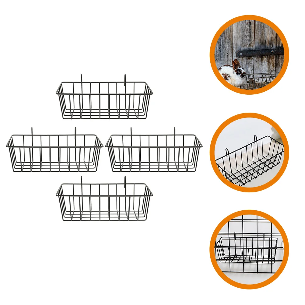 

4 Pcs Rabbit Hay Rack Plush Feeders Metal Holder Convenient Bunny Iron Household