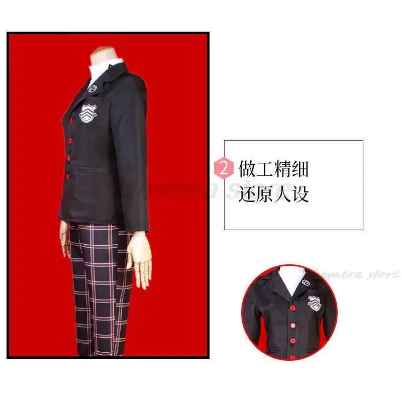 2025 yiyi Game Persona 5 Ren Amamiya Akira Kurusu Joker أزياء تنكرية للهالوين مجموعة كاملة زي موحد لقناع شعر مستعار للحفلات