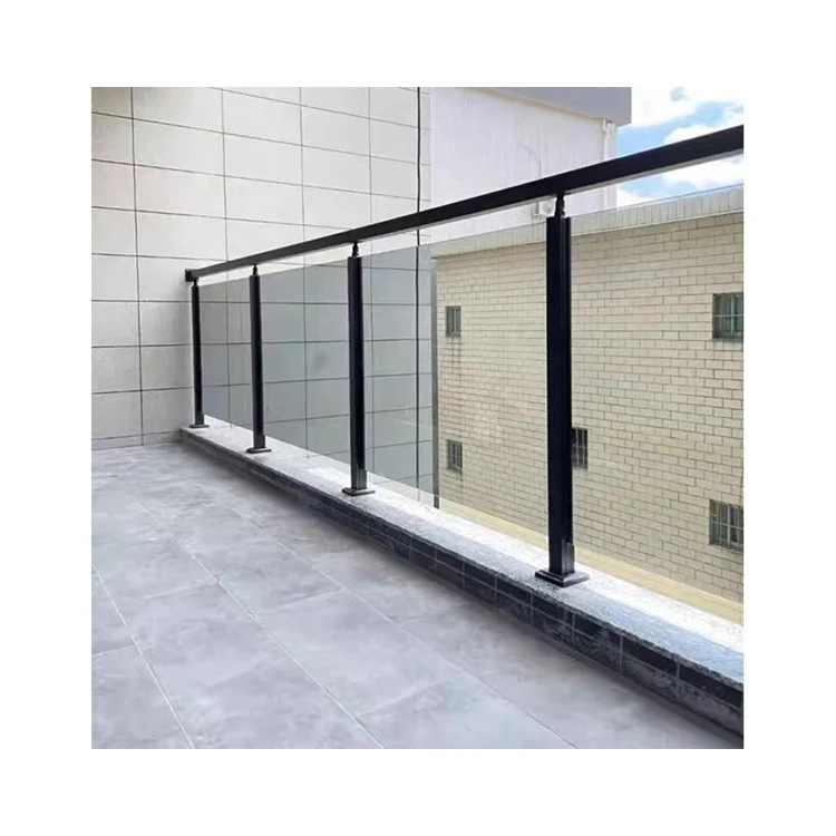 التخصيص مدينة آخر درابزين 40in طويل القامة نهاية المشاركات درابزين زجاجي عمود الدرج سياج الدرابزين درابزين 304 مربع المشبك البلاستيكية #6