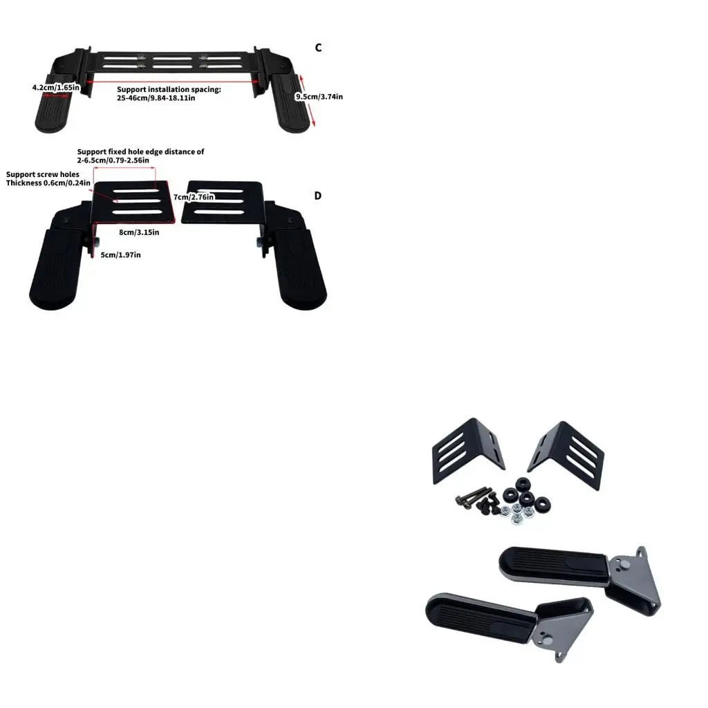 Replacement Pedals Foldable Footpegs Scooter Modification Accessories Footrest Electric Bike Footrest Easy Installation
