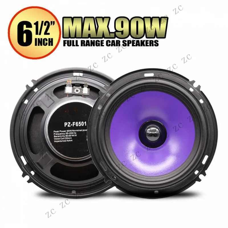 S+ for 6.5 Inch 90 Watt 2-Way Car Audio Door Coaxial Speakers Heavy Mid-bass