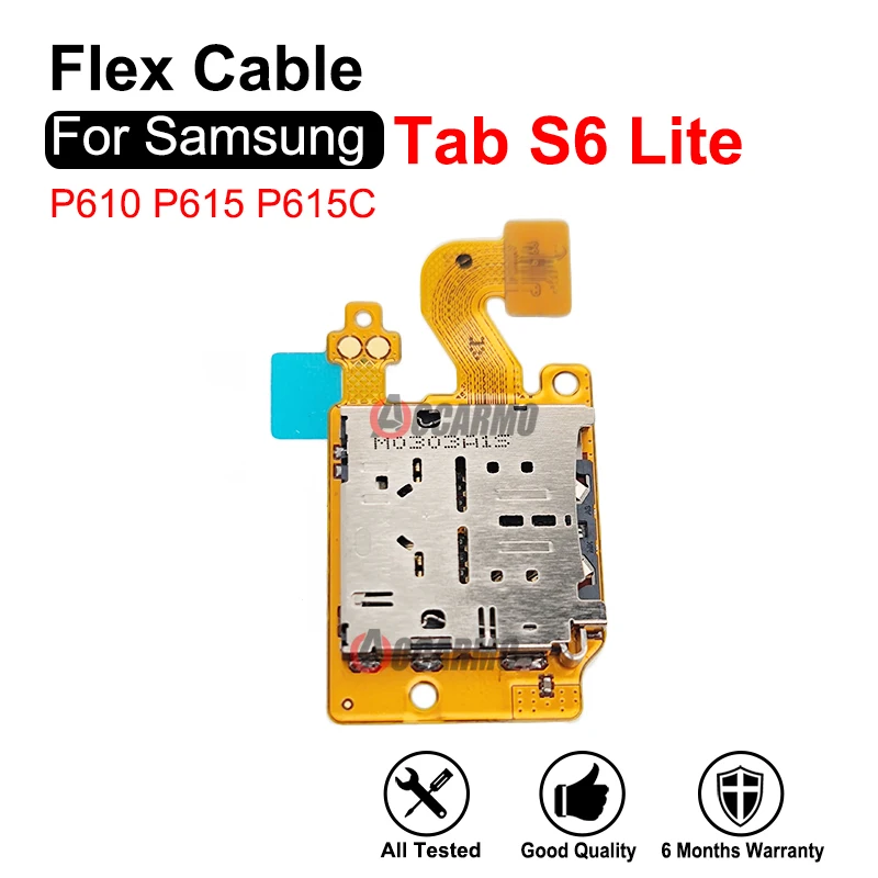 لسامسونج غالاكسي تبويب S6 لايت P610 P615 P615C سيم قارئ بطاقة حامل استبدال أجزاء