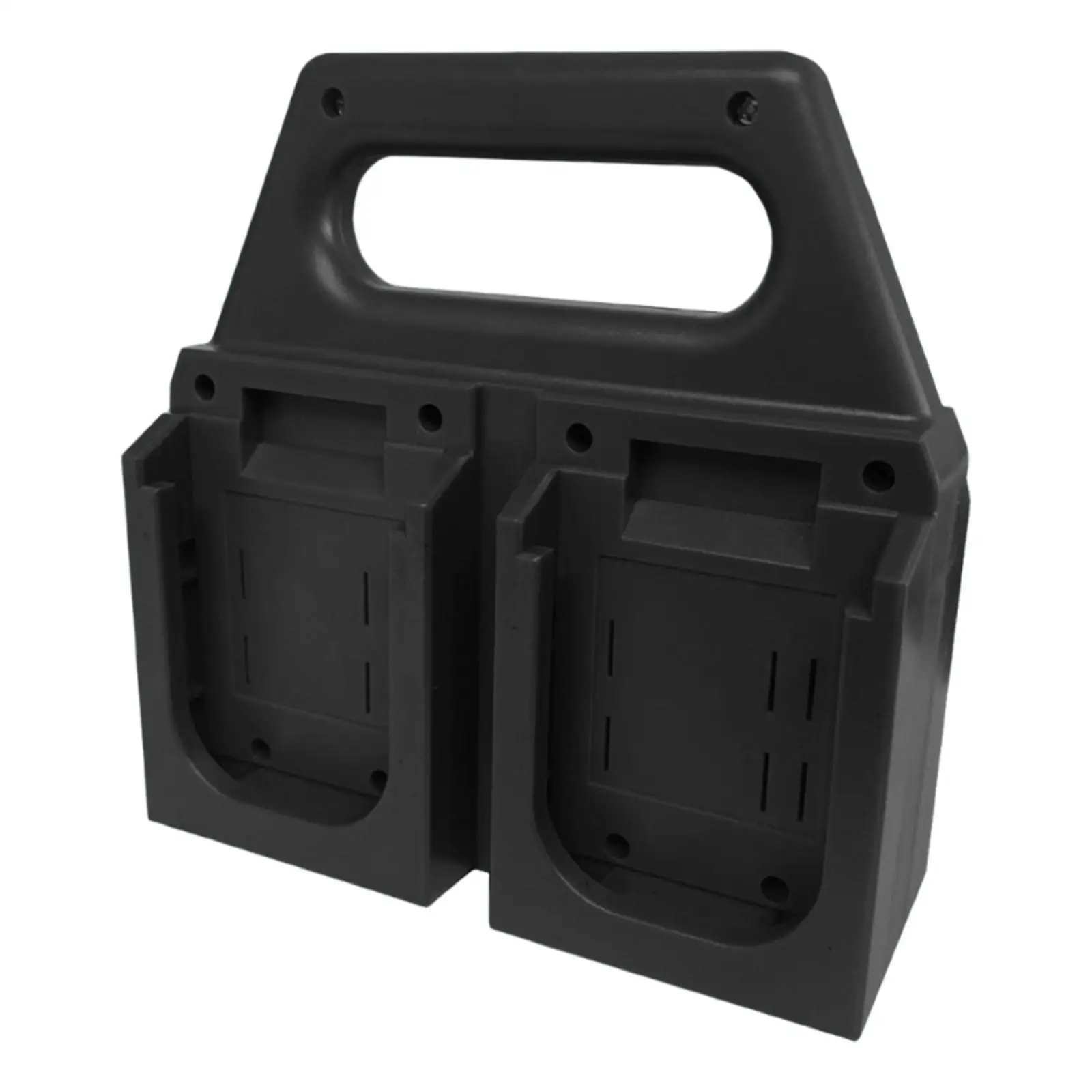 Batterieregal, tragbar, praktisch, schwarz, robust, mit 4 Steckplätzen kompatibel, geräumiges Hand-Batterie-Aufbewahrungsregal, Batterie-Organizer