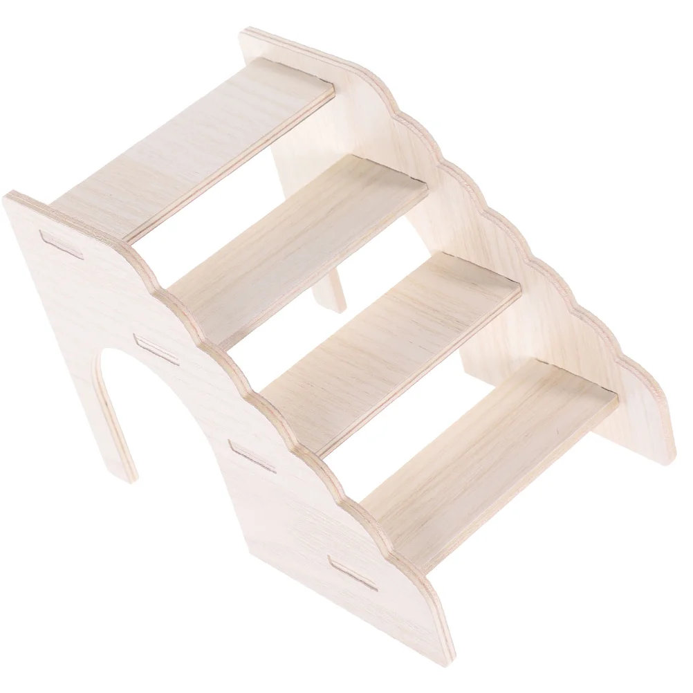 

Wooden Hamster Toy Small Size Natural Sturdy Safe Cage Furniture Pet Exercise Play Hamster Cage Ladder Small Pets